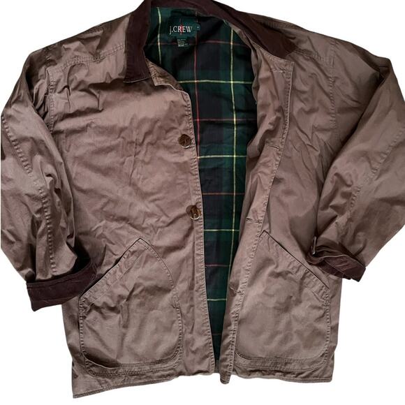 J Crew 90's Oarsman Barn Jacket, Flannel Lined Chore Coat | Mens L, Brown - Picture 6 of 16